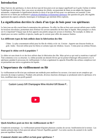 La signification derrière le choix d’un type de bois pour vos spiritueux