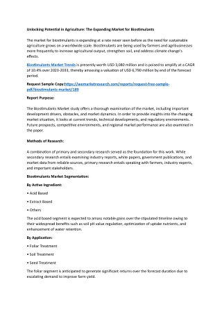 Biostimulants Market Trends