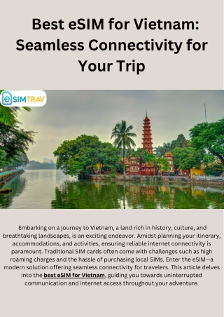 Best eSIM for Vietnam: Seamless Connectivity for Your Trip