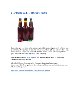 Beer Bottle Markers _ BistroToRestro