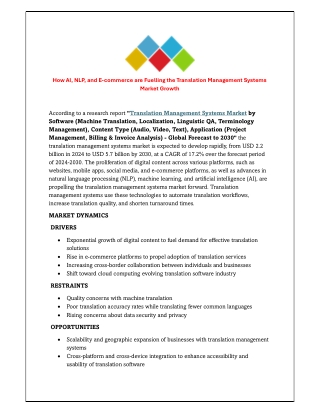 Translation Management System Market