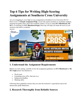 Top 6 Tips for Writing High-Scoring Assignments at SCU