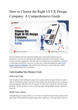 How to Choose the Right UI UX Design Company: A Comprehensive Guide