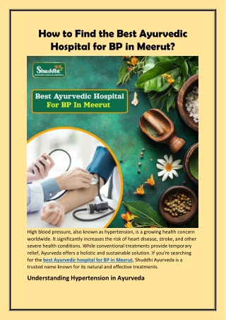 Best Ayurvedic Hospital for BP in Meerut