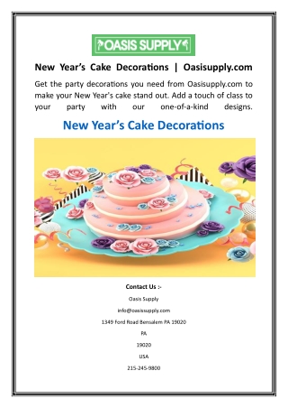 New Year’s Cake Decorations  Oasisupply.com