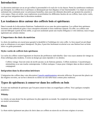 “Les tendances déco autour des coffrets bois et spiritueux”
