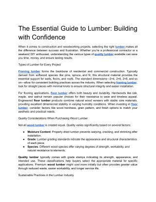 The Essential Guide to Lumber_ Building with Confidence
