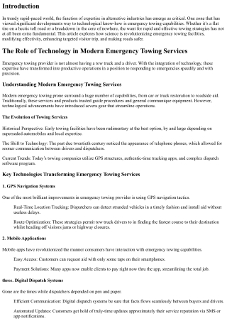 The Role of Technology in Modern Emergency Towing Services