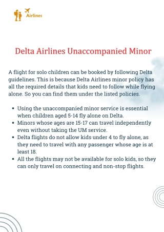Delta Airlines Unaccompanied Minor