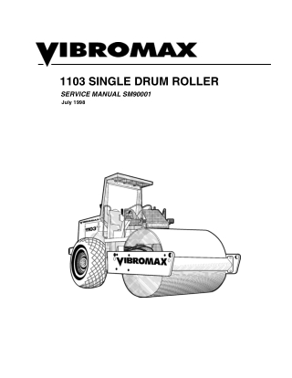 JCB VIBROMAX 1103 Single Drum Roller Service Repair Manual Instant Download