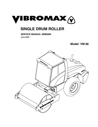 JCB VIBROMAX VM66 SINGLE DRUM ROLLER Service Repair Manual Instant Download