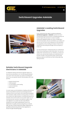 Switchboard Upgrades Adelaide