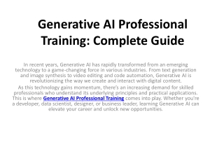 Generative AI Professional Training