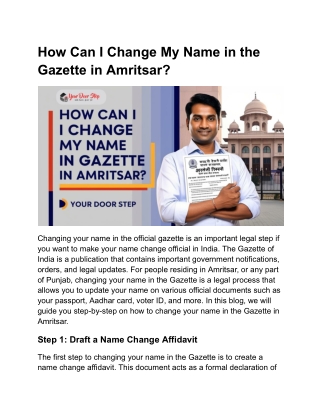 How Can I Change My Name in Gazette in Amritsar