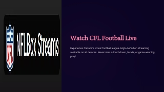 Live CFL Stream