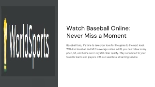 Baseball Matches Online
