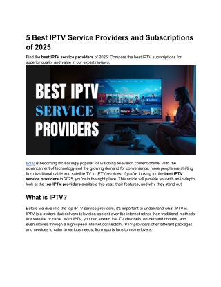 5 Best IPTV Service Providers and Subscriptions of 2025