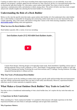 What Makes a Great Outdoor Deck Builder? Key Traits to Look For!