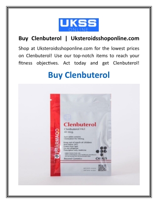 Buy Clenbuterol  Uksteroidsshoponline.com