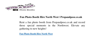 Fun Photo Booth Hire North West Propandpose.co.uk