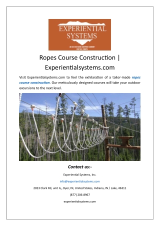 Ropes Course Construction | Experientialsystems.com