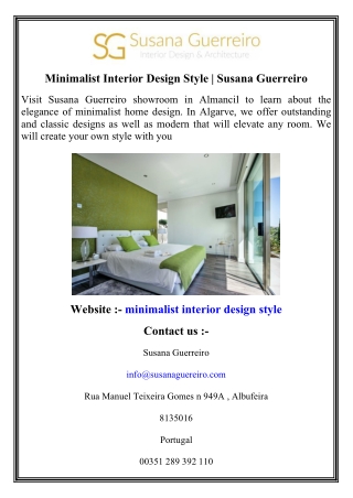 Minimalist Interior Design Style   Susana Guerreiro