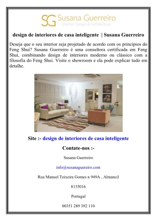 design de interiores de casa inteligente    Susana Guerreiro