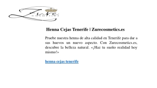 Henna Cejas Tenerife Zurecosmetics.es