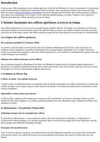 L’histoire fascinante des coffrets spiritueux à travers le temps