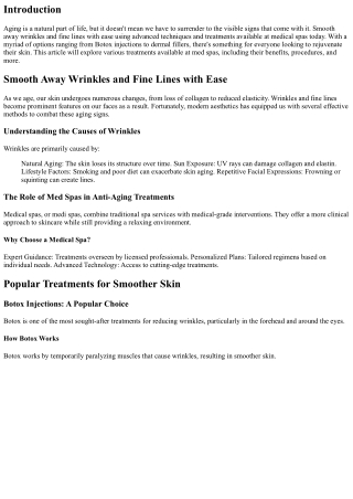 Smooth Away Wrinkles and Fine Lines with Ease