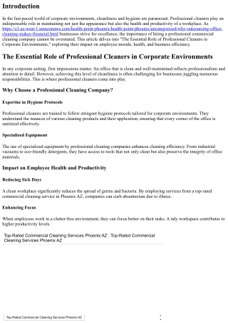 The Essential Role of Professional Cleaners in Corporate Environments
