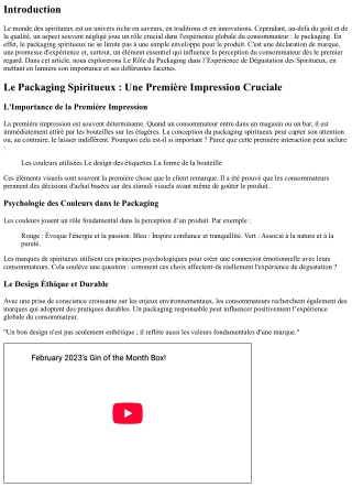 Le Rôle du Packaging dans l’Expérience de Dégustation des Spiritueux