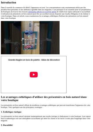 Les avantages esthétiques d'utiliser des présentoirs en bois naturel dans votre