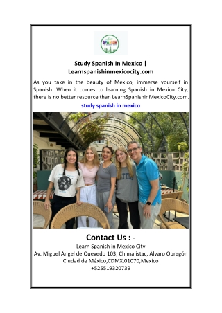 Study Spanish In Mexico  Learnspanishinmexicocity.com