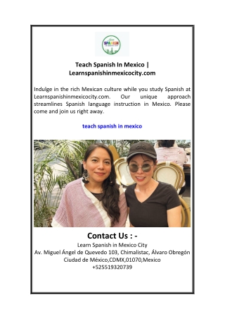 Teach Spanish In Mexico Learnspanishinmexicocity.com
