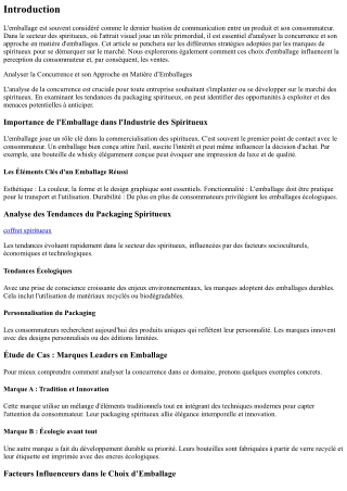 Analyser la Concurrence et son Approche en Matière d’Emballages