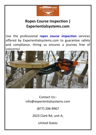 Ropes Course Inspection | Experientialsystems.com