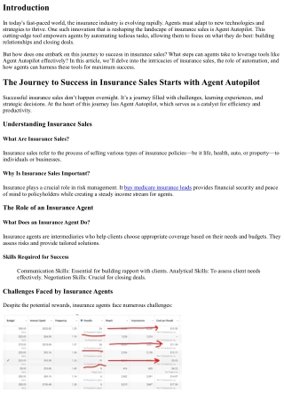 The Journey to Success in Insurance Sales Starts with Agent Autopilot