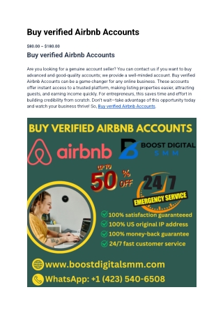 How do I Buy Verified Airbnb Accounts from USA?