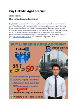 TOP Seller ,,Buy Linkedin Aged account From USA In 2025