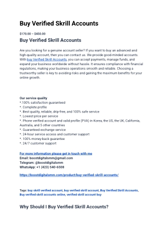 Where can I safely Buy Verified Skrill Accounts?
