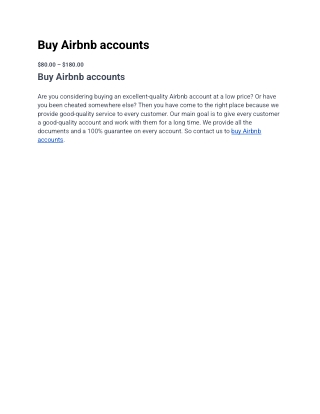 Buy Airbnb accounts