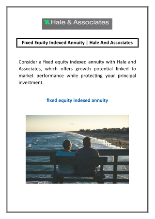Fixed Equity Indexed Annuity | Hale And Associates