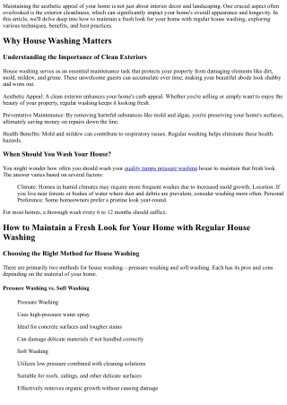 How to Maintain a Fresh Look for Your Home with Regular House Washing