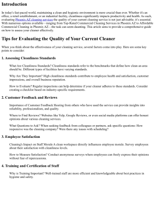Tips for Evaluating the Quality of Your Current Cleaner