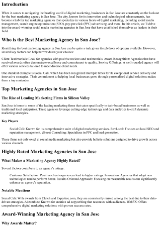 Award-Winning Social Media Marketing Agencies: The San Jose Edition