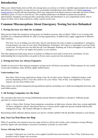 Common Misconceptions About Emergency Towing Services Debunked
