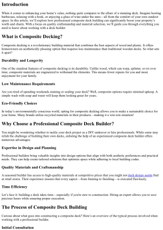 Adding Value to Your Home with Professional Composite Deck Building