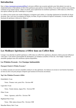 Les Meilleurs Spiritueux à Offrir dans un Coffret Bois