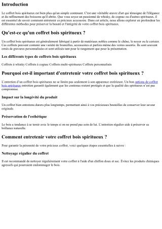 “Comment entretenir votre coffret bois spiritueux ?”